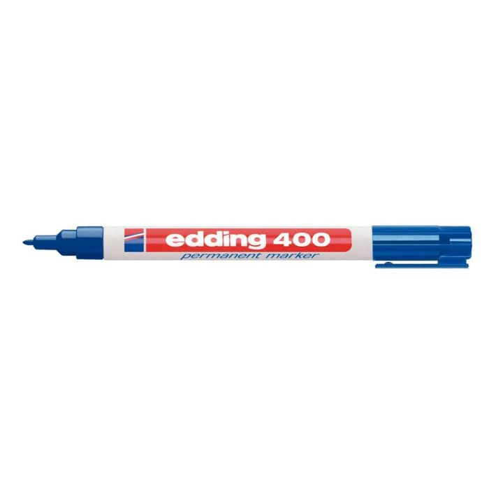 Rotulador Edding Marcador Permanente 400 Azul Punta Redonda 1 mm Recargable 10 unidades 1