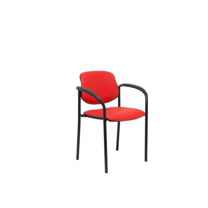 Silla Piqueras Y Crespo Villalgordo Confidente Brazos Fijos Chasis Negro Asiento Y Respaldo Tapizados Similpiel Rojo