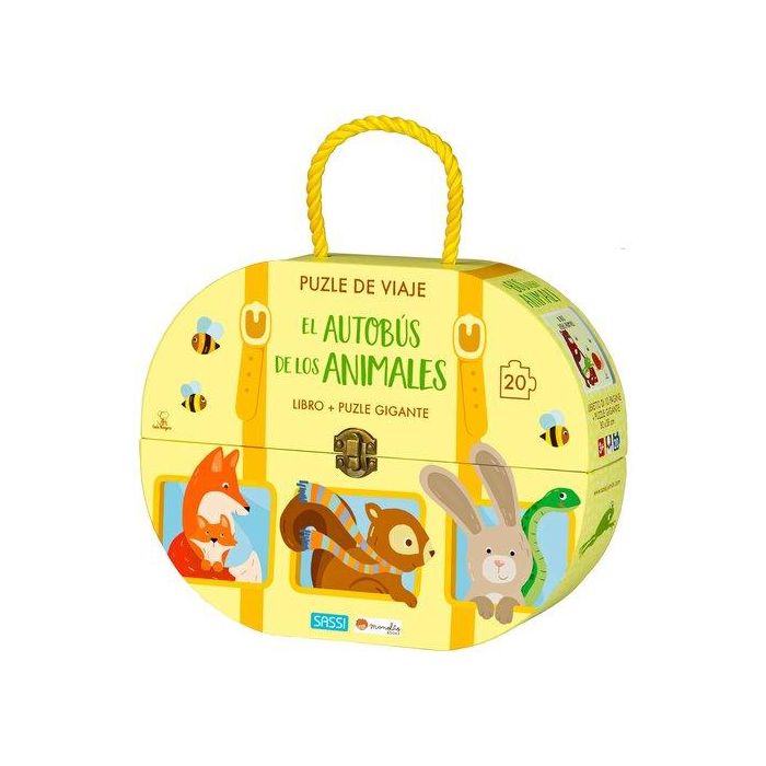 Puzle De Viaje Y Libro Sassi Manolito Books El Autobus De Los Animales 20 Piezas (+3 Años)