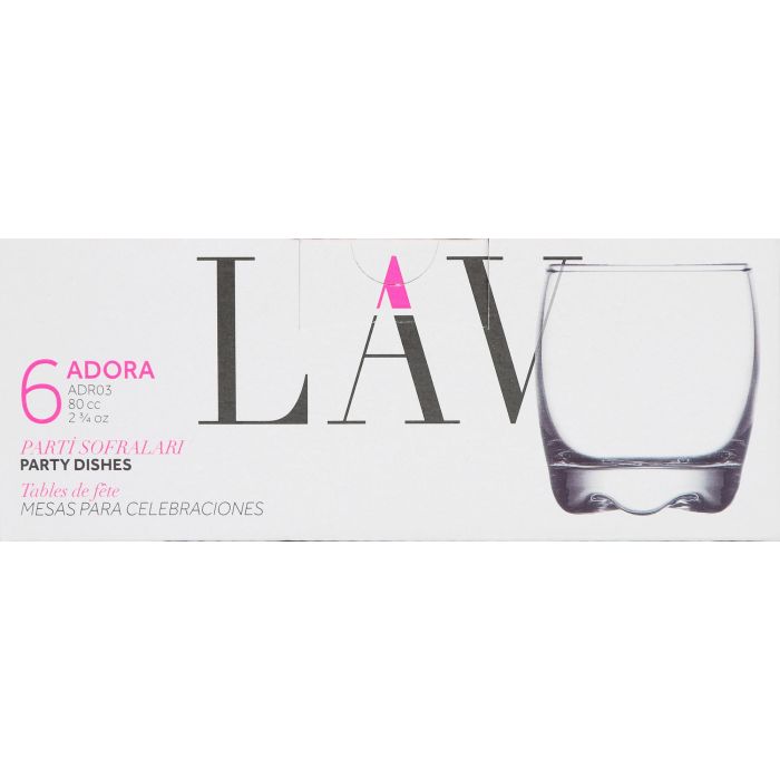 Set de 6 chupitos Adora 80 cc - Lav (12 Cajas) 1 Set de 6 chupitos Adora 80 cc - Lav (12 Cajas) 1
