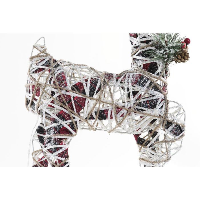 DKD Home Decor Reno de Navidad Alpina, Figura Decorativa LED de Ratán, Colores Natural, Blanco y Plateado, 3 Pilas AA, 14x40x30 cm 3 DKD Home Decor Reno de Navidad Alpina, Figura Decorativa LED de Ratán, Colores Natural, Blanco y Plateado, 3 Pilas AA, 14x40x30 cm 3