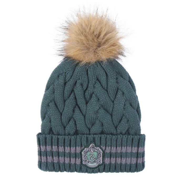 Gorro tricot pompom harry potter slytherin 1 Gorro tricot pompom harry potter slytherin 1