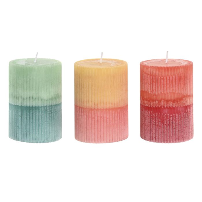 DKD Home Decor Vela Shabby Bicolor de Cera 315 gr. 7x7x10 cm Pack 12 Unidades Decoración Colores Surtidos DKD Home Decor Vela Shabby Bicolor de Cera 315 gr. 7x7x10 cm Pack 12 Unidades Decoración Colores Surtidos