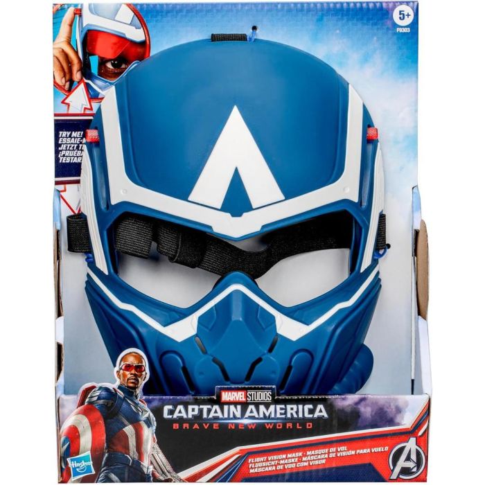 Hasbro F9303 Máscara Visión Vuelo Capitán América Marvel Avengers, lentes abatibles, correa ajustable, disfraz niños +5 años 1