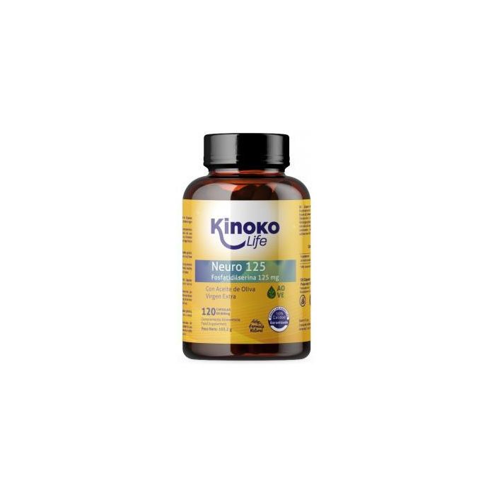 KINOKO LIFE Fosfatidilserina Sharp PS 125mg para Función Cognitiva y Cerebral, con Aceite de Oliva, 120 Cápsulas