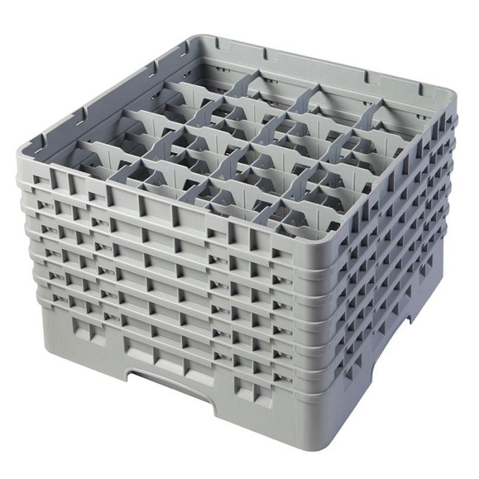 CAMBRO - 16S1114-151 - Cesta de lavado 16 comp. 6 alturas - 10,9 cm Ø máx. - alt. máx. 29,9 cm - 50 x 50 x 34,9 cm - Gris claro