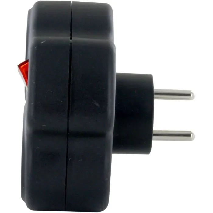 Chacon 5411478400042 Dominó 3x16A Triángulo con Interruptor Negro 1