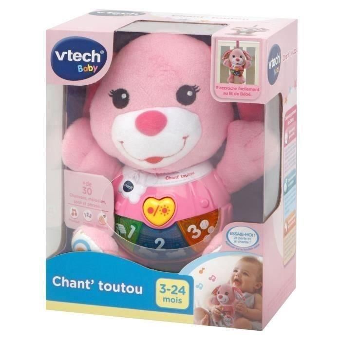 Vtech Baby Chant'toutou Rose Peluche Interactivo Musical Perrito 3 Botones Iluminados Educativos Aprende Números y Palabras Rosa Niños 3+ Meses 3