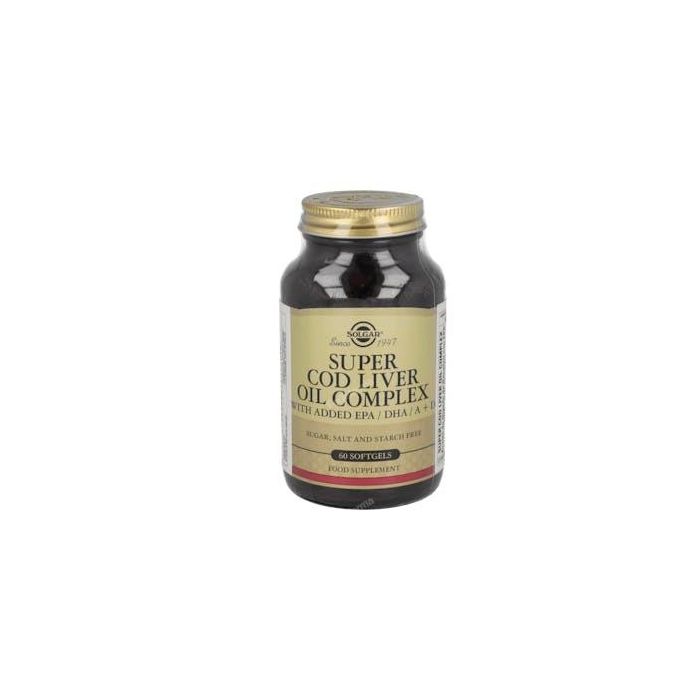 SOLGAR Super Cod Liver Oil Complex: Aceite de Hígado de Bacalao con Vitaminas A y D para el Sistema Inmune, 60 Cápsulas