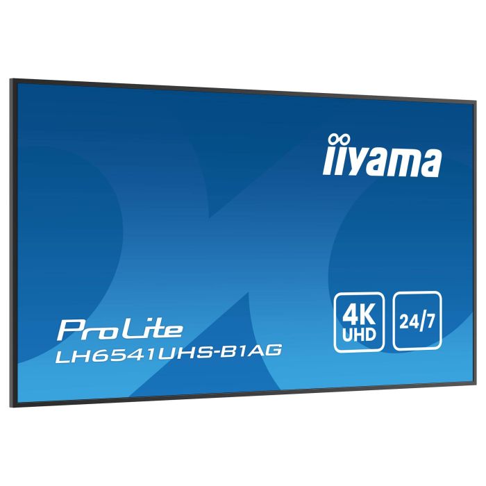 iiyama 65" 4K UHD IPS 3840x2160 25% Haze Monitor para Uso Profesional 24/7 Landscape y Portrait con Media Player USB 9