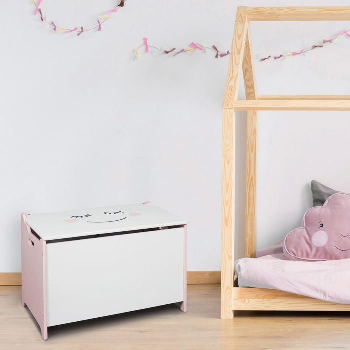Home Deco Kids Baúl Luna 60x36,5x39 cm para Juguetes con Asas y Tapa Decorada Rosa 5