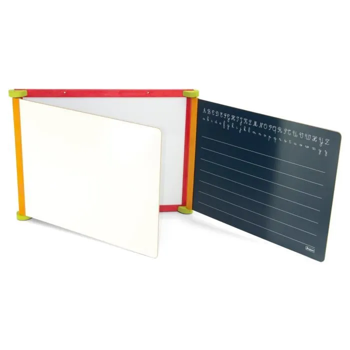 Jeujura Tríptico de Madera Magnético 3 Caras con Tiza y Pizarra, Incluye Portalápices y Accesorios 1