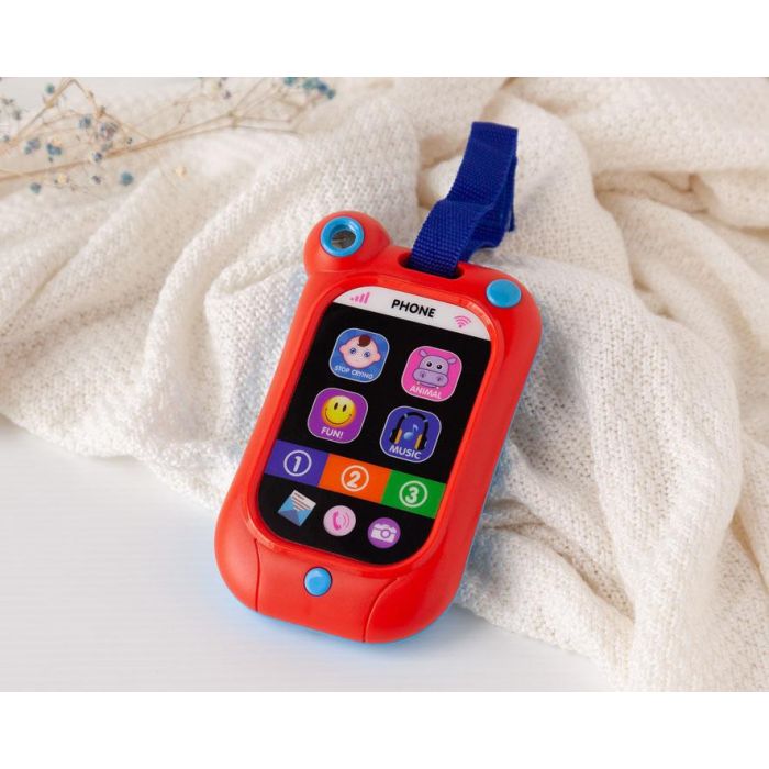 KioKids Juguete Teléfono Móvil Musical para Bebés +18 Meses, Sonidos Reales, Estimula Sentidos, Resistente y Colgable, Multicolor