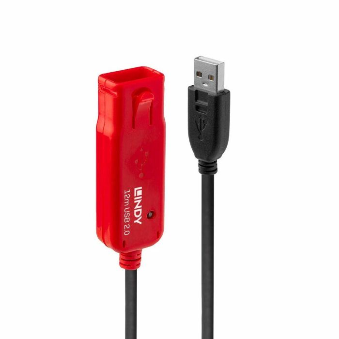 Lindy USB 2.0 Active Extension Pro Cable 12m - 480Mbps con Amplificador de Señal y Conectores de Bloqueo para Periféricos