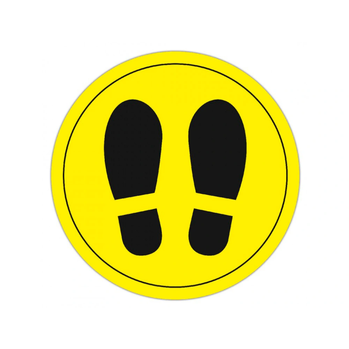 Apli Círculo Señalización Adhesivo para Suelo PVC 100 micras Pies Amarillo/Negro Diámetro 30 cm 1