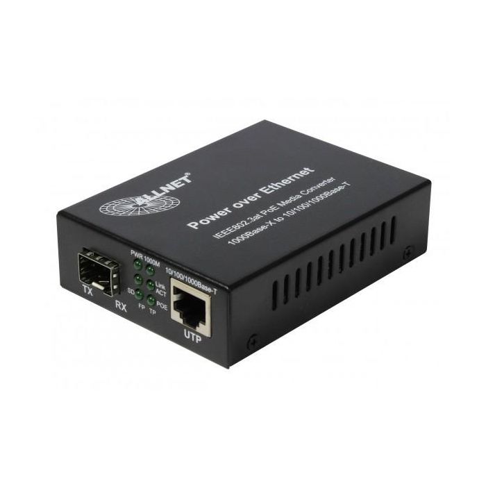 Z ALLNET Medienkonverter PoE (15.4W/30W) auf 1000BASE-SX/LX Single-/ Multimode SFP Mini-GBIC Anschluss ALL-MC202P-SFP1-PoE
