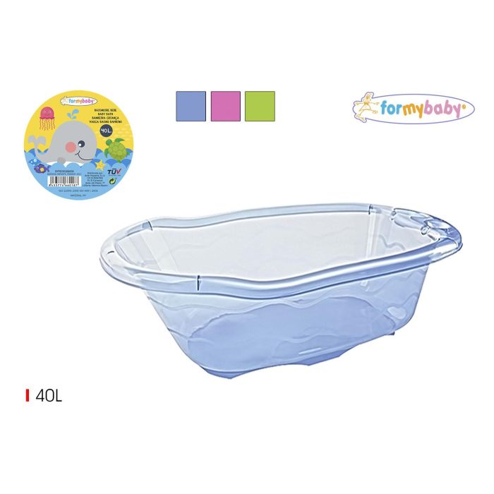 Formybaby Bañera Infantil Transparente 40Lt, 85 cm x 49 cm x 25 cm (6 Unidades)