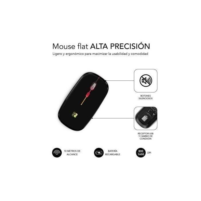 SUBBLIM SUBMO-LDFLAT1 ratón Oficina Ambidextro RF Wireless + Bluetooth + USB Type-A Óptico 1600 DPI 4 SUBBLIM SUBMO-LDFLAT1 ratón Oficina Ambidextro RF Wireless + Bluetooth + USB Type-A Óptico 1600 DPI 4