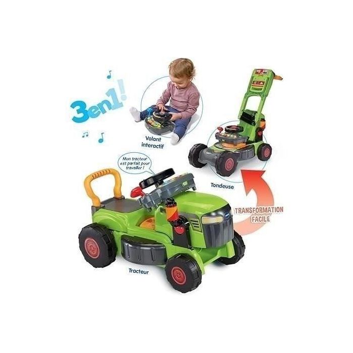 Vtech Baby VTE3417765765650 - Súper Tractor Magi Cortadora Evolutiva 3 en 1 - Juguete Educativo Verde Multicolor