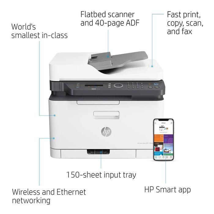HP 179fnw Impresora Multifunción Láser Color Wi-Fi, Imprime, Escanea, Copia, Fax, Compacta, Móvil, Alta Calidad Color 4 HP 179fnw Impresora Multifunción Láser Color Wi-Fi, Imprime, Escanea, Copia, Fax, Compacta, Móvil, Alta Calidad Color 4