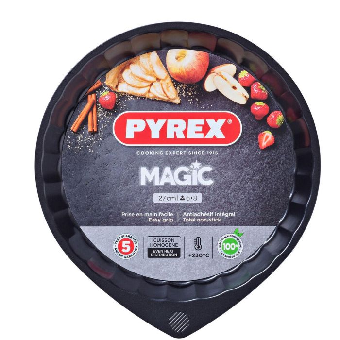 Molde para Tartas Pyrex Magic Negro Metal Plano Redondo Ø 27 cm 6 Unidades 2