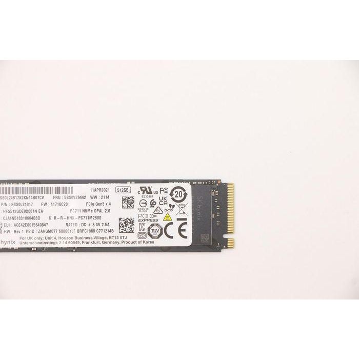 Lenovo M.2 2280 SSD, 512GB capacity, PCIe 3.0 x4 interface, designed for high-speed internal storage in compatible systems. 4 Lenovo M.2 2280 SSD, 512GB capacity, PCIe 3.0 x4 interface, designed for high-speed internal storage in compatible systems. 4