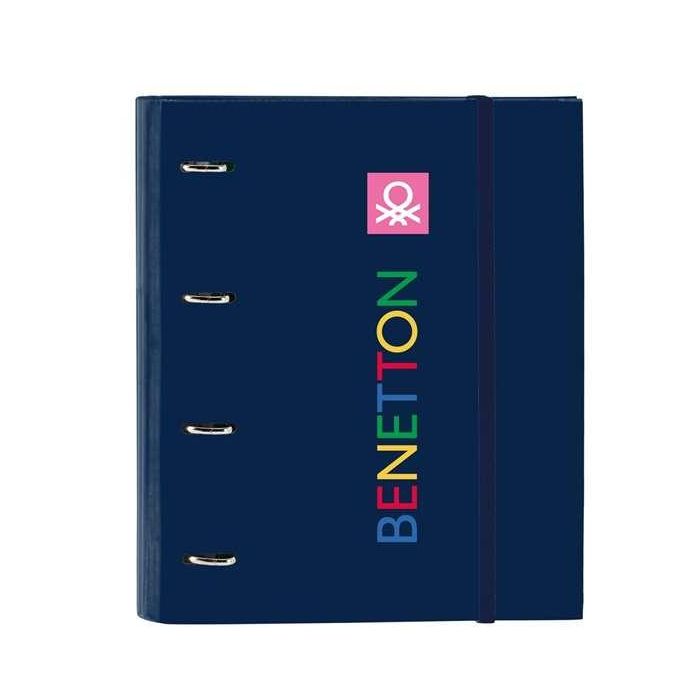 Carpeta de anillas Benetton Damero Azul marino 27 x 32 x 3.5 cm