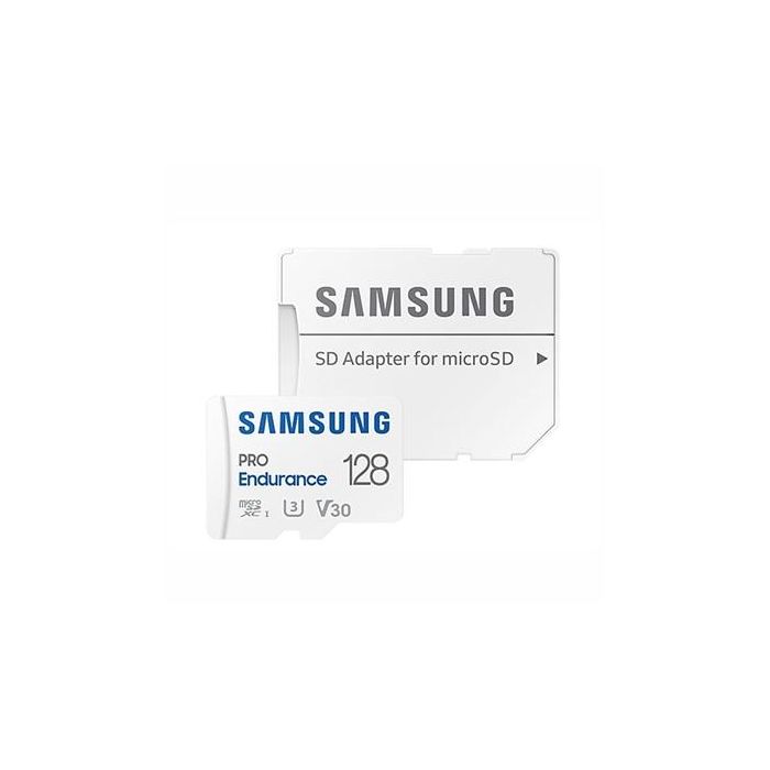 Samsung MB-MJ128KA/EU Tarjeta de Memoria microSD PRO Endurance 128GB Clase 10 U3 V30 con Adaptador SD, Resistencia Extrema Grabación Continua hasta 140.000 Horas, 100MBs Lectura
