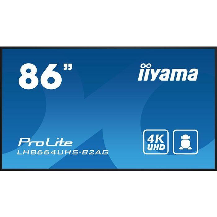 iiyama 86" 4K UHD IPS DLED Profesional 500 nits 24/7 Android 11 Haze 25% iiSignage2 Pantalla Comercial Vertical/Horizontal iiyama 86" 4K UHD IPS DLED Profesional 500 nits 24/7 Android 11 Haze 25% iiSignage2 Pantalla Comercial Vertical/Horizontal