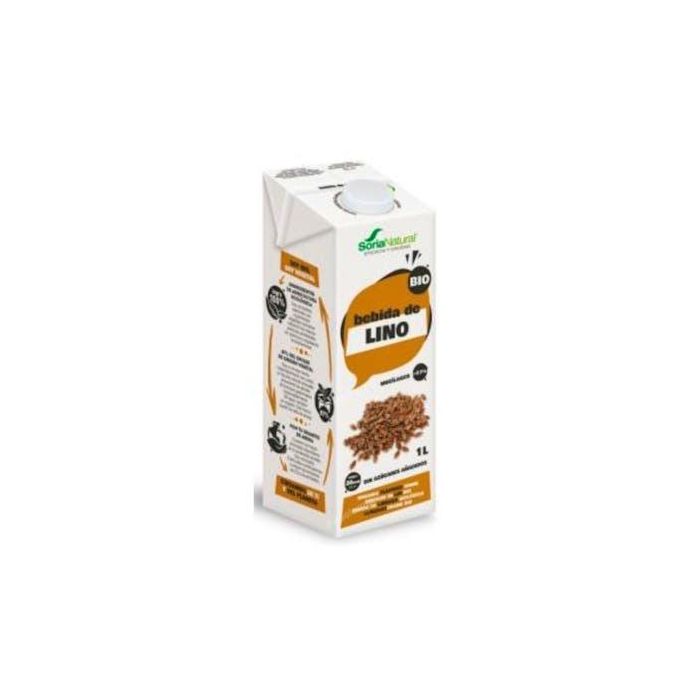 Soria Natural Bebida Vegetal de Lino Bio 1L Pack 6 Unidades Sin Azúcares Añadidos Sin Lactosa