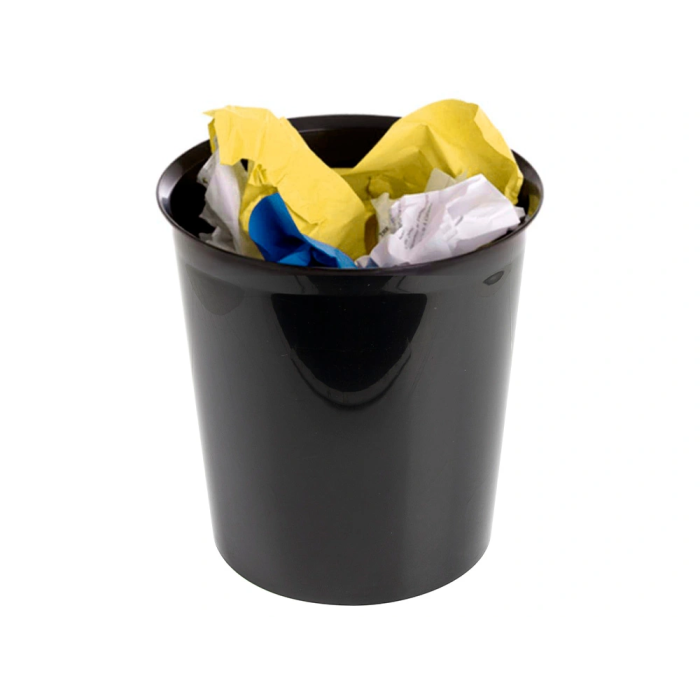 Q-connect Papelera de Plástico Negro Opaco 13 Litros 275x285 mm 2