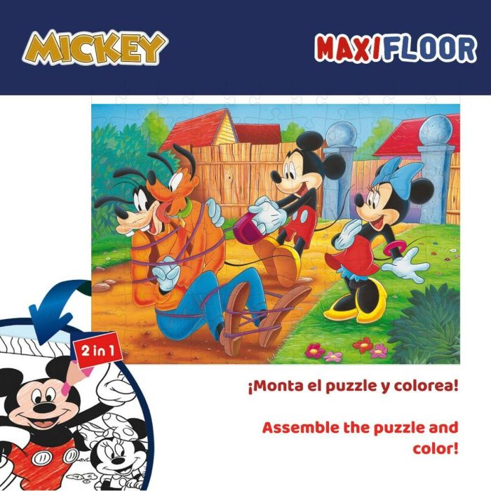 Puzzle Infantil Mickey Mouse Doble cara 108 Piezas 70 x 1,5 x 50 cm (6 Unidades) 4 Puzzle Infantil Mickey Mouse Doble cara 108 Piezas 70 x 1,5 x 50 cm (6 Unidades) 4