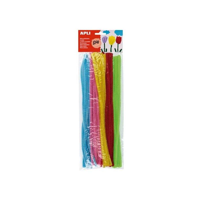 Limpia Pipas Varilla Apli Colores Neon Surtidos 30 Cm. Bolsa De 50 (Set de 5)