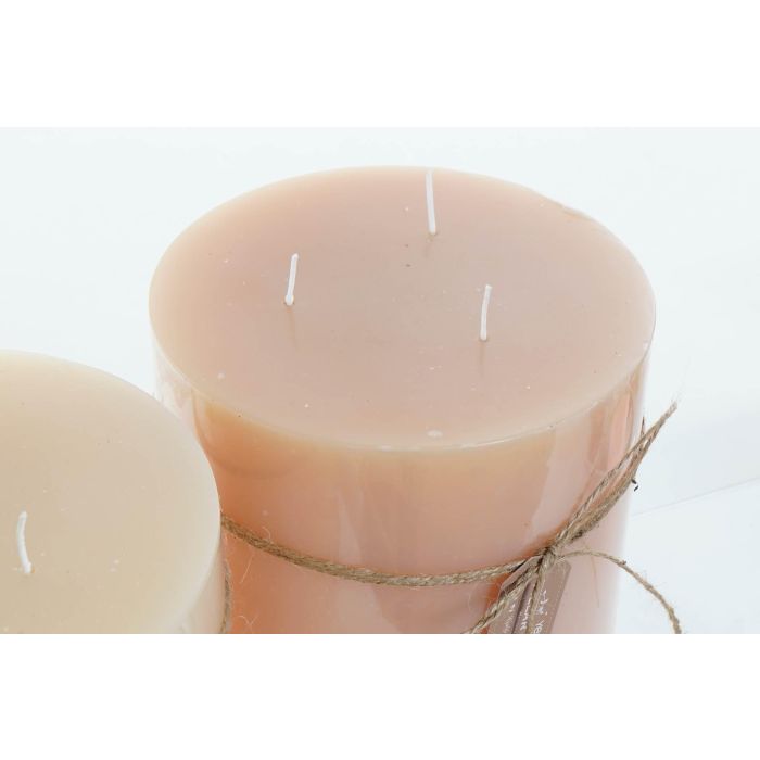 DKD Home Decor Vela Decorativa Rustik Basicos Cera Crema Beige 15x15x15 cm - Set 4 Unidades, 120 Horas de Duración 2 DKD Home Decor Vela Decorativa Rustik Basicos Cera Crema Beige 15x15x15 cm - Set 4 Unidades, 120 Horas de Duración 2