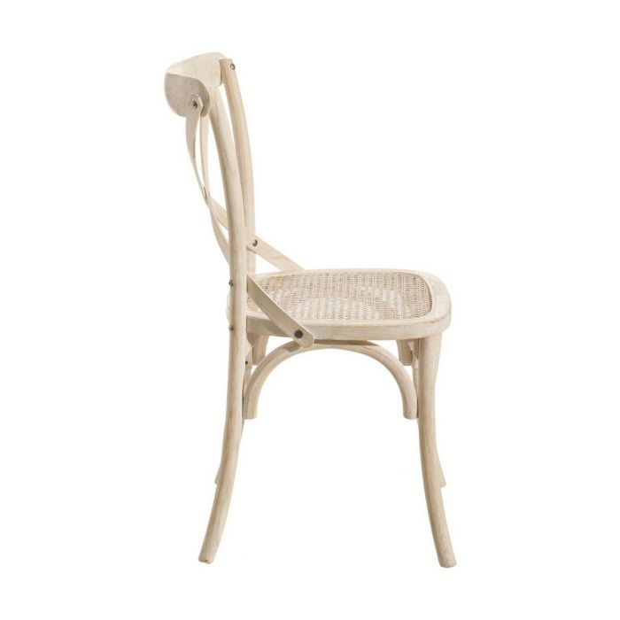 Silla de Comedor 45 x 42 x 87 cm Madera Blanco Ratán 5