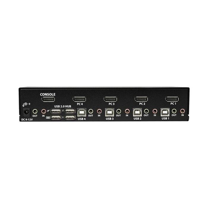 StarTech.com SV431DPUA2 Switch KVM de 4 Puertos DisplayPort 4K 60Hz Ultra HD con Audio para 4 Sistemas 1