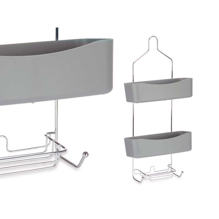 Estantería de Ducha 2 Pisos Gris Berilo 28x60x14 cm (6 Unidades) 1