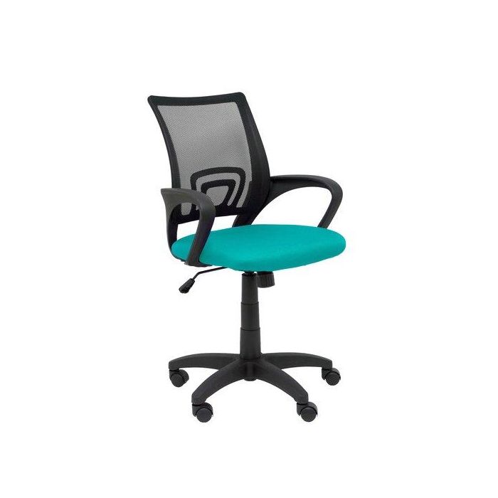 Silla Piqueras Y Crespo Vianos Brazos Fijos Mecanismo Basculante Con Regulador De Presion Elevacion Del Asiento En Altura Ruedas Nylon Respaldo Malla Transpirable Negra Y Tapizado Bali Turquesa