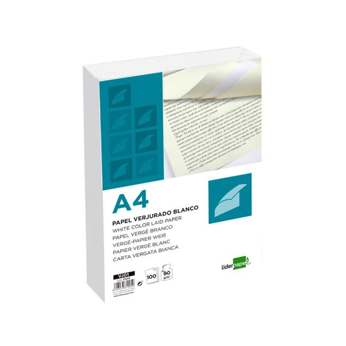 Papel Verjurado Liderpapel A4 90 gr-M2 Blanco Paquete De 100 Hojas 2