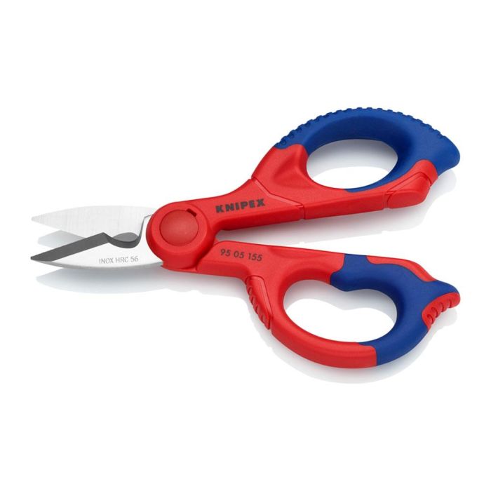Knipex 9505155sb Tijeras de electricista con microdentado, cortacables y portaherramientas, 130x32x155mm 1 Knipex 9505155sb Tijeras de electricista con microdentado, cortacables y portaherramientas, 130x32x155mm 1