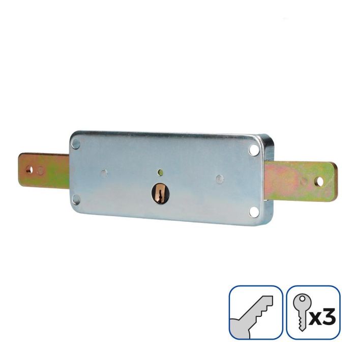 Edm Cerradura de Persiana 154 mm con 3 Llaves - Acero Dorado/Metálico 1