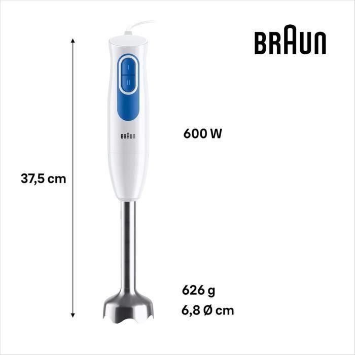 Batidora de mano BRAUN MQ20.236M - Motor 600 W - 2 velocidades - Sistema EasyTwist 4