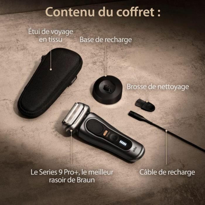 Braun Recortadora de Barba Series 9 Pro+ 9515s Wet/Dry Inalámbrica, 60 min Autonomía, Carga Rápida, Estuche de Viaje Metálico 2