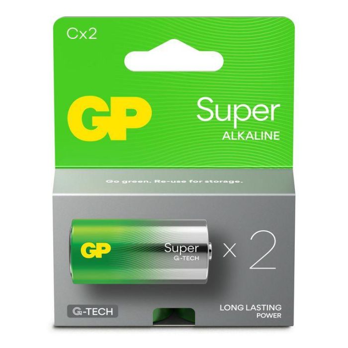 GP GP Super Alkaline C-battery, 14A/LR14, 2-pack GP GP Super Alkaline C-battery, 14A/LR14, 2-pack