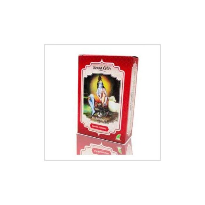 RADHE SHYAM Henna Polvo Tinte Natural Caoba Oscuro 100g para Pelo, Nutre, Vegano, Sin Amoniaco