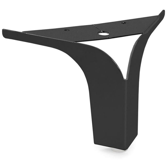 Q&Q Pata de Metal Vital para Sofá o Mueble, Negro Mate, 150x150 mm, Altura 125 mm
