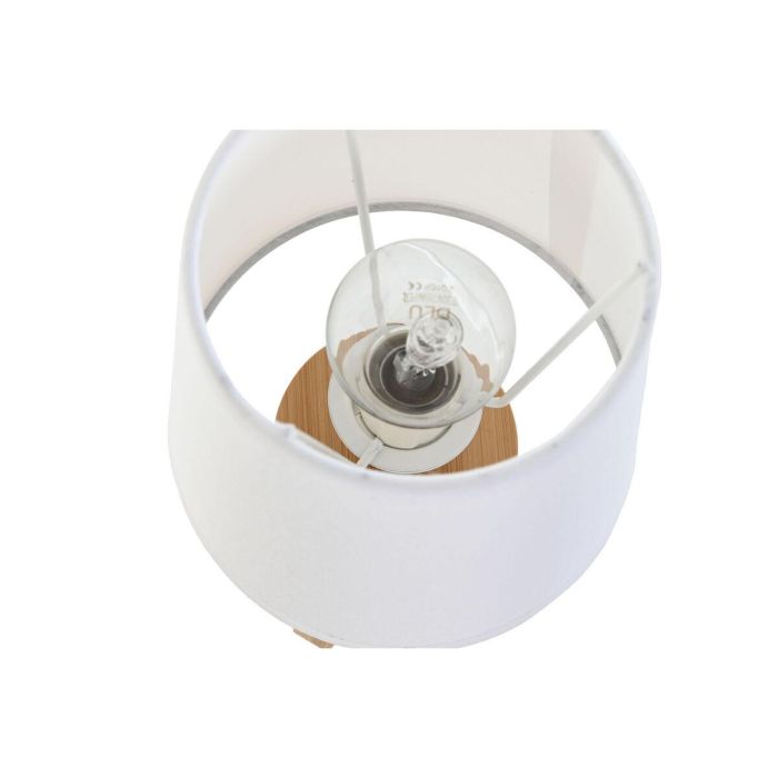 DKD Home Decor Lámpara de Sobremesa Urban Trípode Marrón, Bambú y Poliéster, Iluminación E14 LED, Medidas 13x13x24 cm, Pack de 2 Unidades