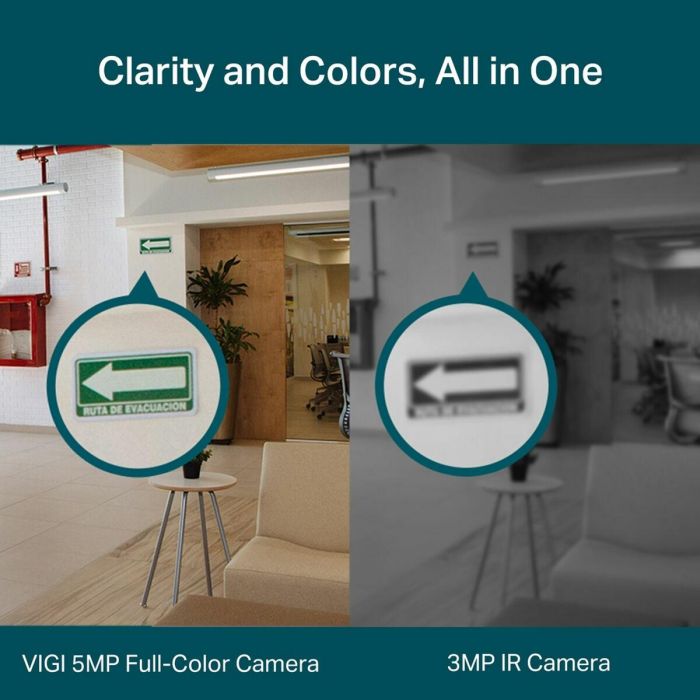 TP-Link VIGI C450 (4mm) Cámara de Seguridad IP Turret 5MP Full-Color Interior con Visión Nocturna y Audio 2 Vías 24