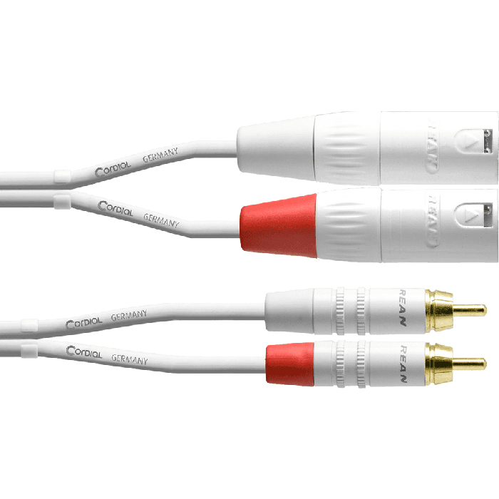 Cable De Audio Doble Xlr/Rca Macho 3 M Blanco 2 Cable De Audio Doble Xlr/Rca Macho 3 M Blanco 2
