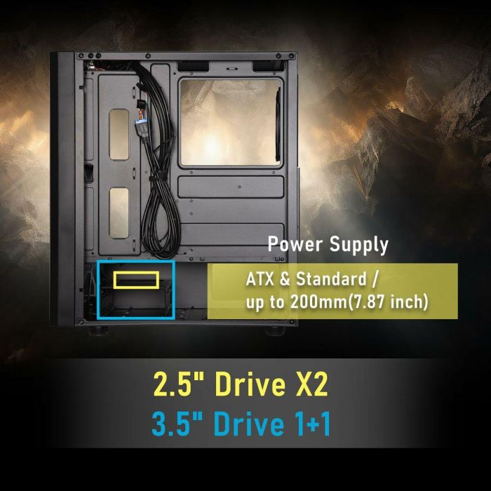 Bitfenix BIT1741675838926 Caja PC Apollo ARGB Semitorre ATX Negra - Sin fuente de alimentación 8